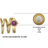 Buy Shop Just Cavalli Vita Purple Dial Gold Steel Strap Watch for Women - JC1L355M0035 USA Online
