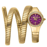 Buy Shop Just Cavalli Vita Purple Dial Gold Steel Strap Watch for Women - JC1L355M0035 USA Online