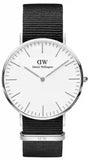 Buy Shop Daniel Wellington Classic Cornwall White Dial Black Nylon Strap Watch For Men - DW00100258 USA Online