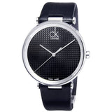Buy Shop Calvin Klein Sight Black Dial Black Leather Strap Watch for Men - K1S21102 USA Online