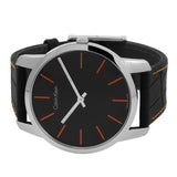 Calvin Klein City Black Dial Black Leather Strap Watch for Men - K2G211C1