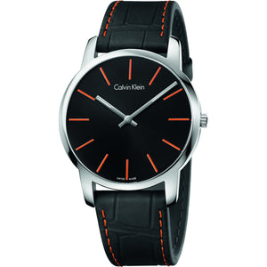 Buy Shop Calvin Klein City Black Dial Black Leather Strap Watch for Men - K2G211C1 USA Online