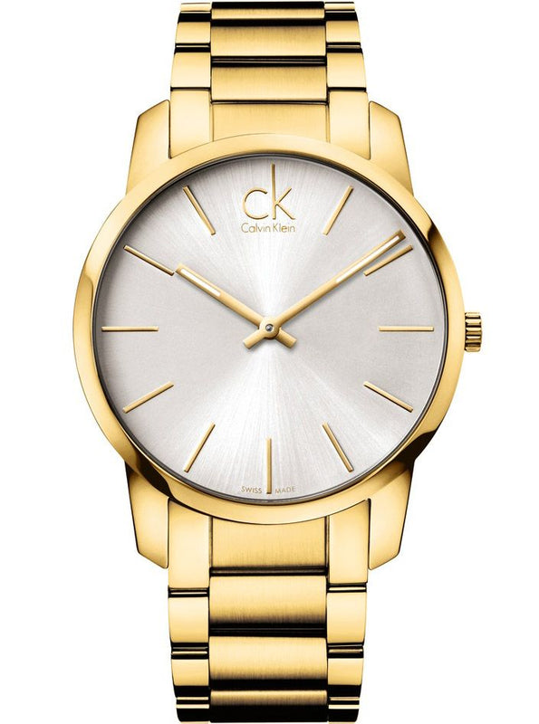 Buy Shop Calvin Klein City Silver Dial Gold Steel Strap Watch for Men - K2G21546 USA Online