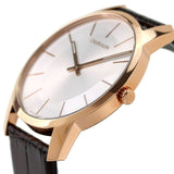 Buy Shop Calvin Klein City Silver Dial Brown Leather Strap Watch For Men - K2G21629 USA Online