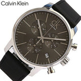 Calvin Klein City Chronograph Black Dial Black Leather Strap Watch for Men - K2G271C3