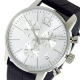 Buy Shop Calvin Klein City Chronograph Silver Dial Black Leather Strap Watch for Men - K2G271C6 USA Online