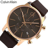 Buy Shop Calvin Klein City Chronograph Grey Dial Brown Leather Strap Watch for Men - K2G276G3 USA Online