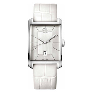 Buy Shop Calvin Klein Window White Dial White Leather Strap Watch for Men - K2M21120 USA Online