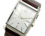 Calvin Klein Window Silver Dial Brown Leather Strap Watch for Women - K2M23126