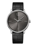 Calvin Klein Accent Black Dial Black Leather Strap Watch for Men - K2Y2X1C3