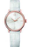 Calvin Klein Accent White Dial White Leather Strap Watch for Women - K2Y2Y6K6