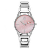 Buy Shop Calvin Klein Stately Pink Mother of Pearl Dial Silver Steel Strap Watch for Women - K3G2312E USA Online