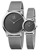 Buy Shop Calvin Klein Minimal Grey Dial Silver Mesh Bracelet Watch for Women - K3M2312X USA Online