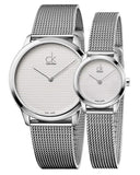 Buy Shop Calvin Klein Minimal White Dial Silver Mesh Bracelet Watch for Men - K3M2112Y USA Online