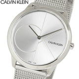 Buy Shop Calvin Klein Minimal Silver Dial Silver Mesh Bracelet Watch for Men - K3M2112Z USA Online