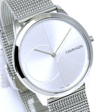Buy Shop Calvin Klein Minimal Silver Dial Silver Mesh Bracelet Watch for Men - K3M2112Z USA Online