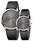 Buy Shop Calvin Klein Minimal Grey Dial Black Leather Strap Watch for Men - K3M221C3 USA Online