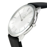 Buy Shop Calvin Klein Minimalist White Dial Black Leather Strap Watch for Men - K3M211C6 USA Online