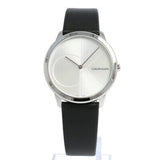 Buy Shop Calvin Klein Minimal Silver Dial Black Leather Strap Watch for Men - K3M211CY USA Online