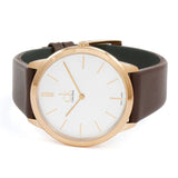 Buy Shop Calvin Klein Minimal White Dial Brown Leather Strap Watch for Men - K3M216G6 USA Online