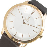 Buy Shop Calvin Klein Minimal White Dial Brown Leather Strap Watch for Men - K3M216G6 USA Online