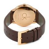Buy Shop Calvin Klein Minimal White Dial Brown Leather Strap Watch for Men - K3M216G6 USA Online