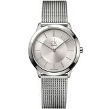 Buy Shop Calvin Klein Minimal White Dial Silver Mesh Bracelet Watch for Men - K3M22126 USA Online