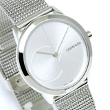 Buy Shop Calvin Klein Minimal Silver Dial Silver Mesh Bracelet Watch for Women - K3M2212Z USA Online