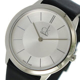 Buy Shop Calvin Klein Minimal Silver Dial Black Leather Strap Watch for Women - K3M221C6 USA Online