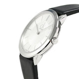 Buy Shop Calvin Klein Minimal Silver Dial Black Leather Strap Watch for Women - K3M221C6 USA Online