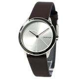 Buy Shop Calvin Klein Minimal Silver Dial Brown Leather Strap Watch for Men - K3M221G6 USA Online