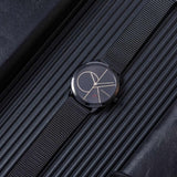 Buy Shop Calvin Klein Minimal Black Dial Black Mesh Bracelet Watch for Women - K3M5245X USA Online