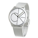 Buy Shop Calvin Klein Minimal White Dial Silver Mesh Bracelet Watch for Men - K3M5115X USA Online