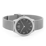 Buy Shop Calvin Klein Minimal Grey Dial Silver Mesh Bracelet Watch for Men - K3M52154 USA Online