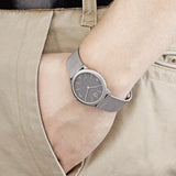 Buy Shop Calvin Klein Minimal Grey Dial Silver Mesh Bracelet Watch for Men - K3M52154 USA Online