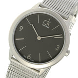 Buy Shop Calvin Klein Minimal Grey Dial Silver Mesh Bracelet Watch for Men - K3M52154 USA Online