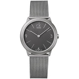 Buy Shop Calvin Klein Minimal Grey Dial Silver Mesh Bracelet Watch for Men - K3M52154 USA Online