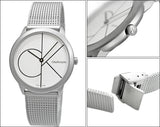 Buy Shop Calvin Klein Minimal White Dial Silver Mesh Bracelet Watch for Women - K3M5215X USA Online