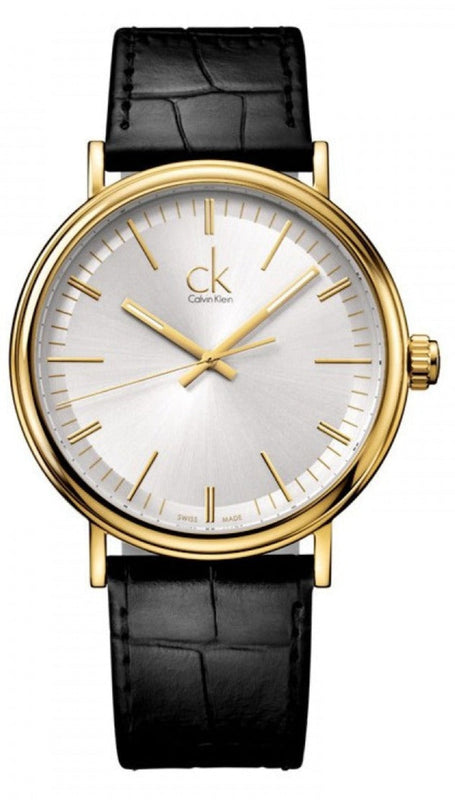 Buy Shop Calvin Klein Surround Silver Dial Black Leather Strap Watch for Men - K3W215C6 USA Online
