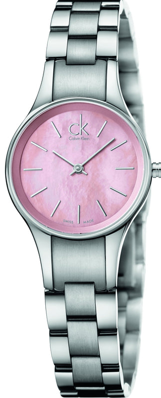 Buy Shop Calvin Klein Simplicity Pink Dial Silver Steel Strap Watch for Women - K432314E USA Online