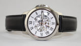 Buy Shop Fossil Grant Automatic Skeleton White Dial Black Leather Strap Watch for Men - ME3101 USA Online