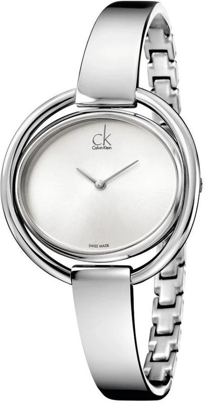 Buy Shop Calvin Klein Impetuous Silver Dial Silver Steel Strap Watch for Women - K4F2N116 USA Online