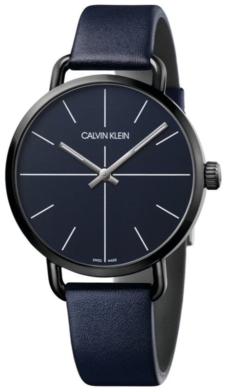 Buy Shop Calvin Klein Even Blue Dial Blue Leather Strap Watch for Men - K7B214VN USA Online