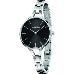 Buy Shop Calvin Klein Graphic Black Dial Silver Steel Strap Watch for Women - K7E23141 USA Online