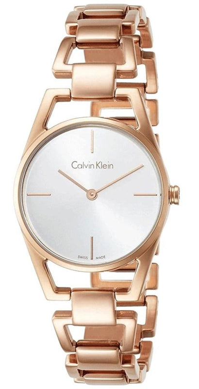 Buy Shop Calvin Klein Dainty White Dial Rose Gold Steel Strap Watch for Women - K7L23646 USA Online