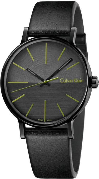 Buy Shop Calvin Klein Boost Black Dial Black Leather Strap Watch for Men - K7Y214CL USA Online