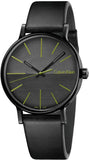 Calvin Klein Boost Black Dial Black Leather Strap Watch for Men - K7Y214CL