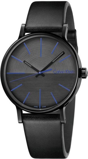 Buy Shop Calvin Klein Boost Black Dial Black Leather Strap Watch for Men - K7Y214CZ USA Online