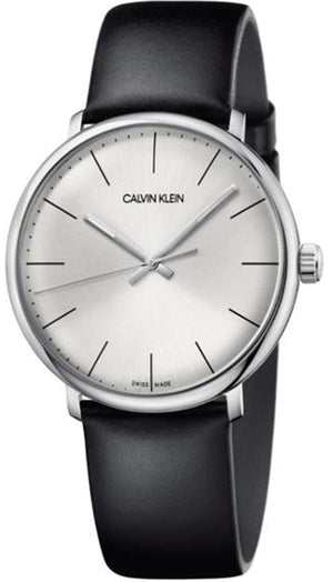 Buy Shop Calvin Klein High Noon Quartz White Dial Black Leather Strap Watch for Men - K8M211C6 USA Online