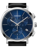 Buy Shop Calvin Klein Chronograph Blue Dial Black Leather Strap Watch for Men - K8Q371CN USA Online